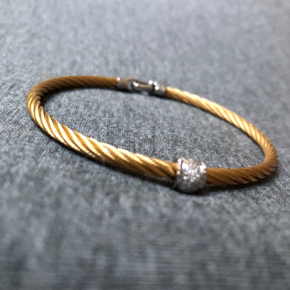 Alor Classique Signature Cable Bracelet with Diamonds